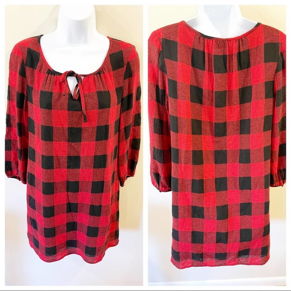Signal Tunic Dress in Buffalo Check Red Size XXS